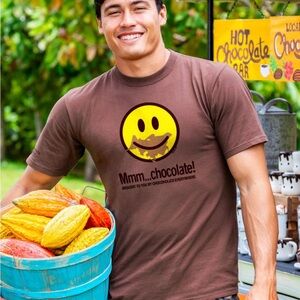 Crazy Shirts Chocolate Dyed Choco Smile Brown T-Shirt M NWT Boys